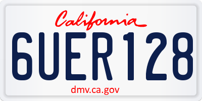 CA license plate 6UER128