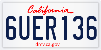 CA license plate 6UER136