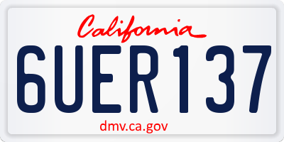 CA license plate 6UER137