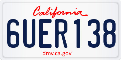 CA license plate 6UER138