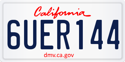 CA license plate 6UER144