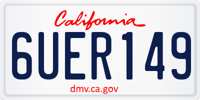 CA license plate 6UER149