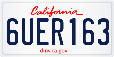 CA license plate 6UER163