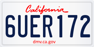 CA license plate 6UER172