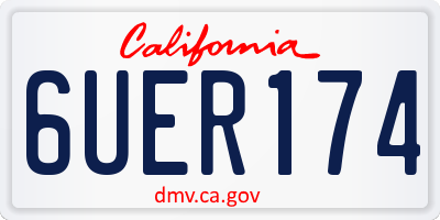 CA license plate 6UER174