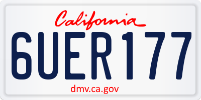 CA license plate 6UER177