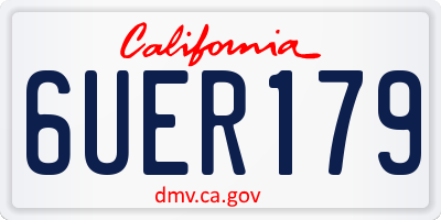 CA license plate 6UER179