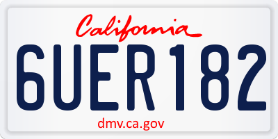 CA license plate 6UER182