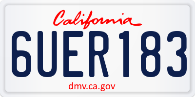 CA license plate 6UER183
