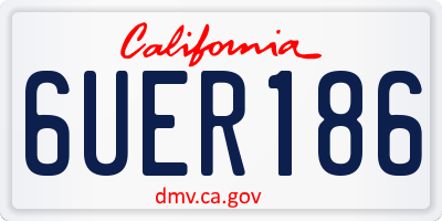 CA license plate 6UER186