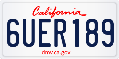 CA license plate 6UER189