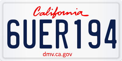 CA license plate 6UER194