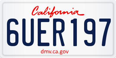 CA license plate 6UER197