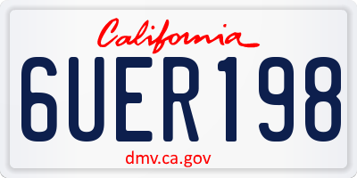 CA license plate 6UER198