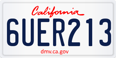 CA license plate 6UER213