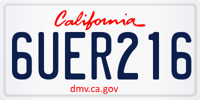 CA license plate 6UER216