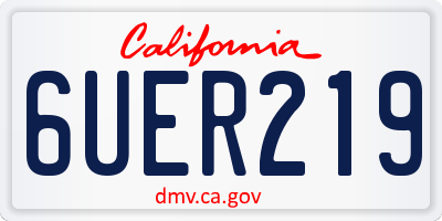 CA license plate 6UER219