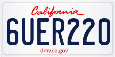 CA license plate 6UER220