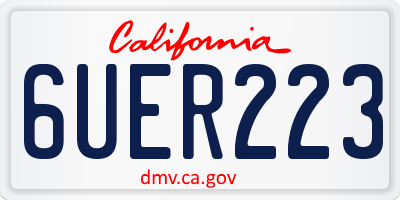 CA license plate 6UER223