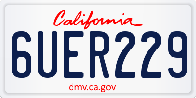 CA license plate 6UER229