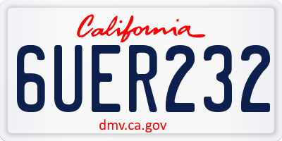 CA license plate 6UER232