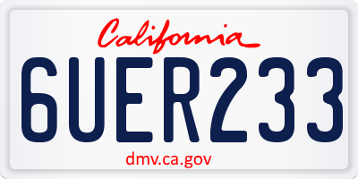 CA license plate 6UER233