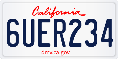 CA license plate 6UER234