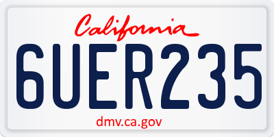 CA license plate 6UER235