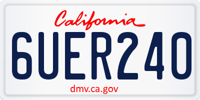 CA license plate 6UER240