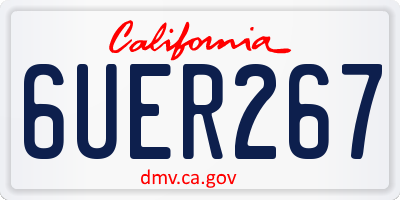 CA license plate 6UER267