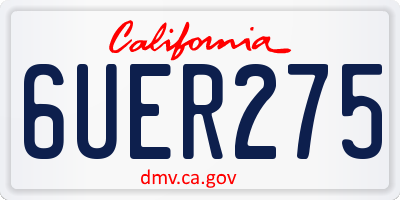 CA license plate 6UER275