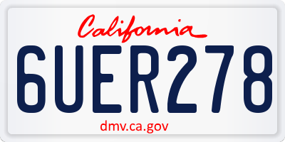 CA license plate 6UER278