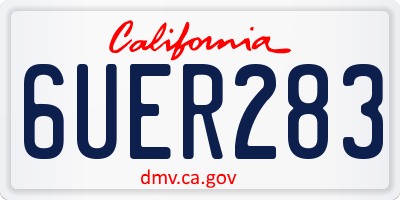 CA license plate 6UER283