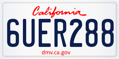 CA license plate 6UER288