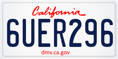 CA license plate 6UER296