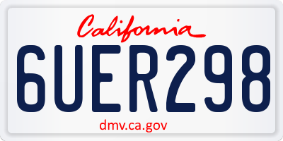 CA license plate 6UER298