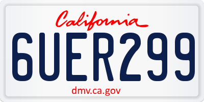CA license plate 6UER299
