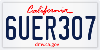 CA license plate 6UER307