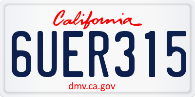 CA license plate 6UER315