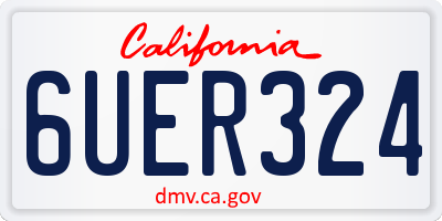 CA license plate 6UER324