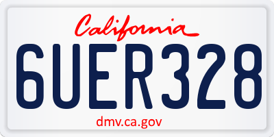 CA license plate 6UER328