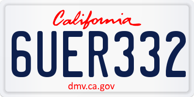CA license plate 6UER332