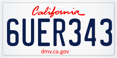 CA license plate 6UER343