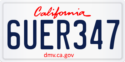 CA license plate 6UER347