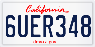 CA license plate 6UER348