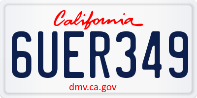 CA license plate 6UER349