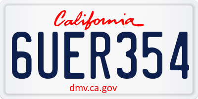 CA license plate 6UER354