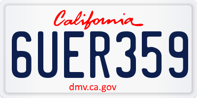 CA license plate 6UER359