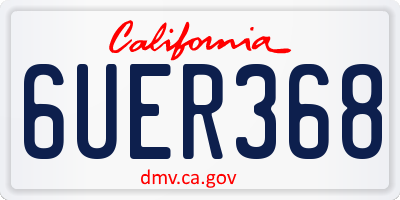 CA license plate 6UER368