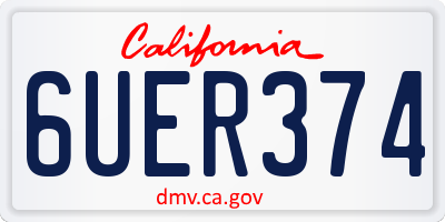 CA license plate 6UER374
